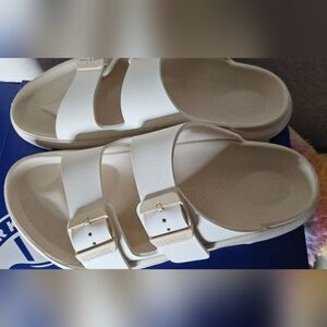 Birkenstock Mogami Terra Stealth 2-strap Sandals- "Apex Eggshell" (White/Cream)